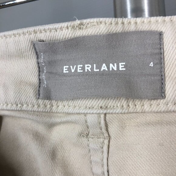 Everlane Cropped Straight Short Cuffed Hem Denim Jean in Bone‎ Sz 4 - Picture 15 of 16